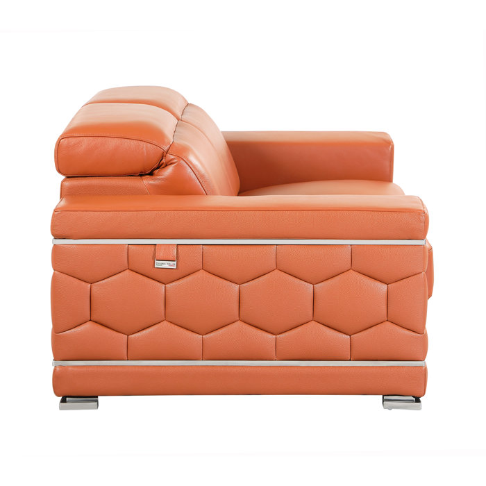 Orren Ellis Aiesrom Luxury Top Grain Italian Leather 2 Piece Living